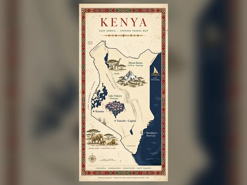 Kenya populated map preview