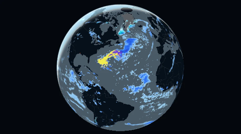 Weather globe with live rain radar